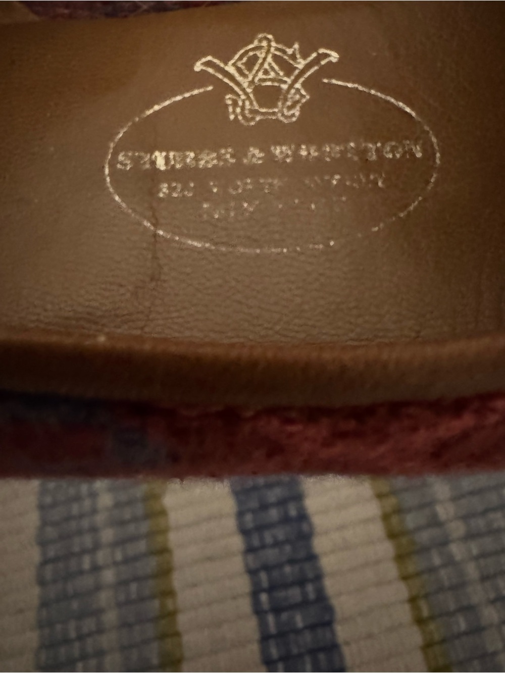 Stubbs and Wooten Red and Blue Patterned Slip-On Flats, 9.5 - Picture 7 of 13